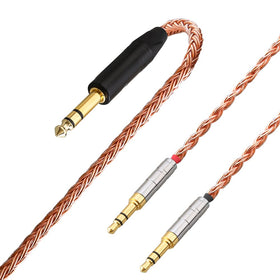 Tirstrup 6.35mm cable with dual 3.5mm ends for versatile listening setups.