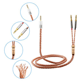 Tirstrup upgrade cable for HE1000 with 4-4mm balanced to dual 3.5mm
