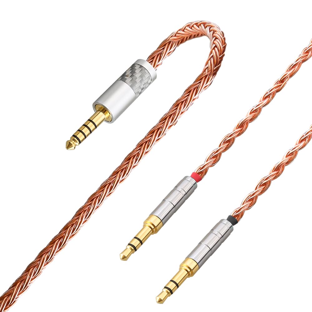 Tirstrup copper 16-core 4-4mm balanced to dual 3-5mm cable for Sundara enhances signal clarity.