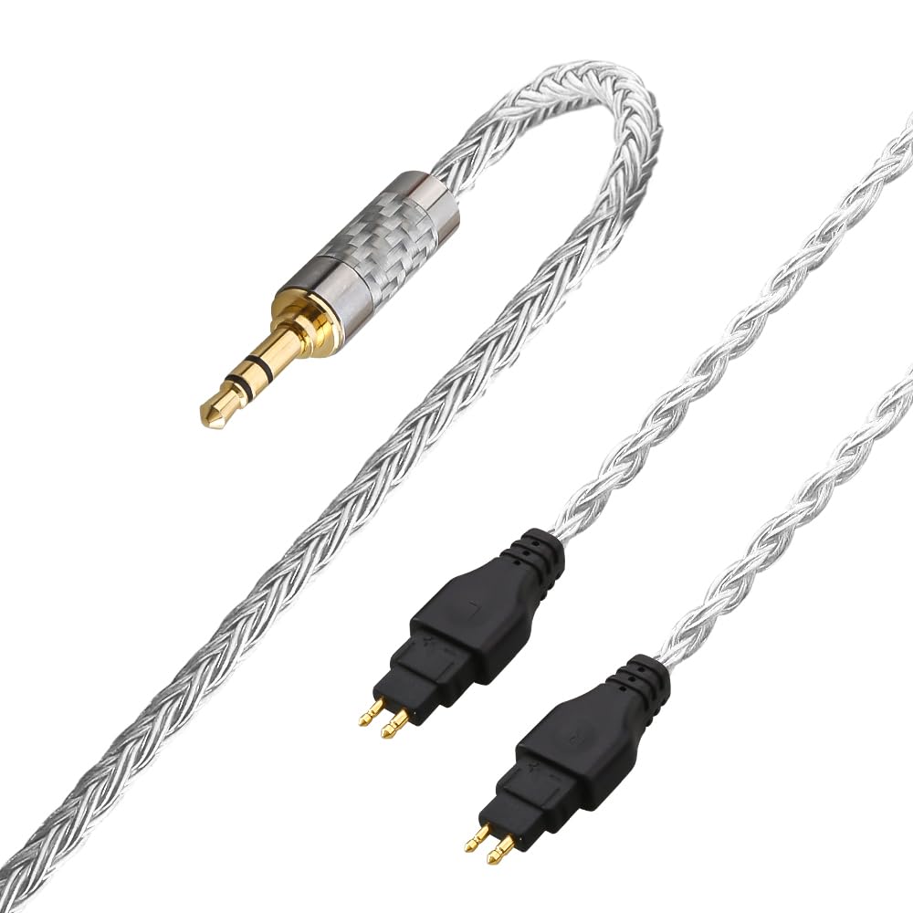 Tirstrup replacement cable for Sennheiser HD650, braided 16-core silver-plated conductors.
