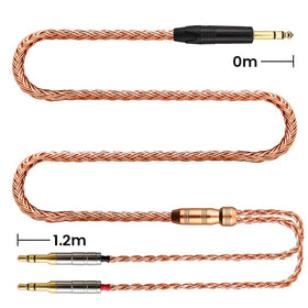 Tirstrup silver-plated OCC copper braid close-up shows premium shielding.
