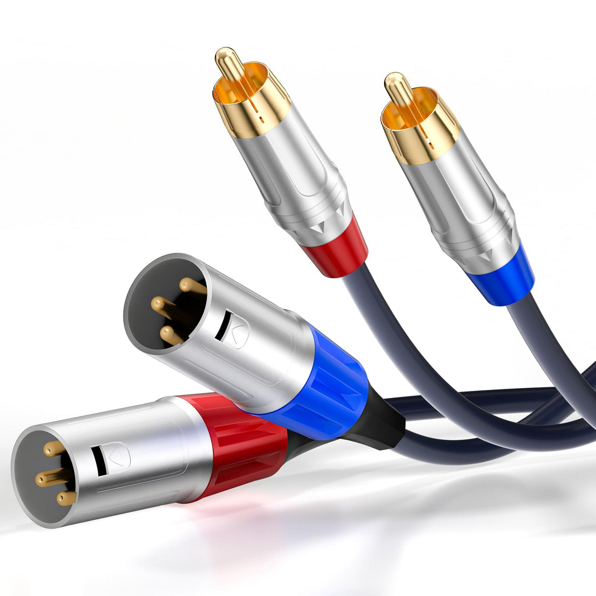 Tisino front view showing connectors and compact cable for reliable audio