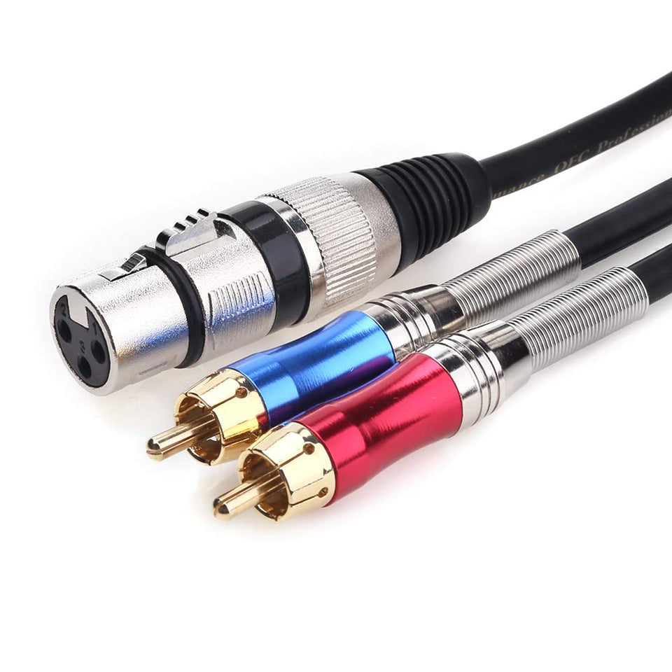 Tisino XLR to Dual RCA Y-Splitter 50 cm cable for studio connections