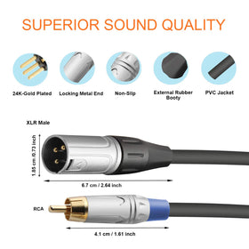 Tisino XLR gold-plated contacts deliver durable connections and reduced signal noise.