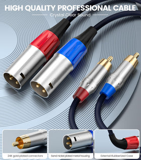 Tisino XLR male close up with gold plating for corrosion resistance