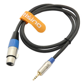 Tisino XLR to 3.5mm cable supports mono mic signals for camcorders and DSLRs.