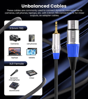 Tisino XLR to 3.5mm cable with oxygen-free copper core for high-fidelity audio.