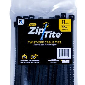 TITE-REACH front packaging showing pack of 50 ties and quick identification benefit