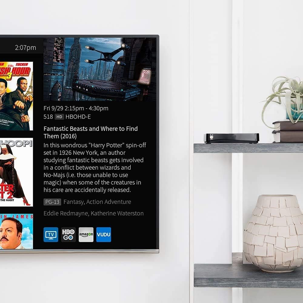 TiVo Mini LUX setup with wireless or Ethernet connection in a living room