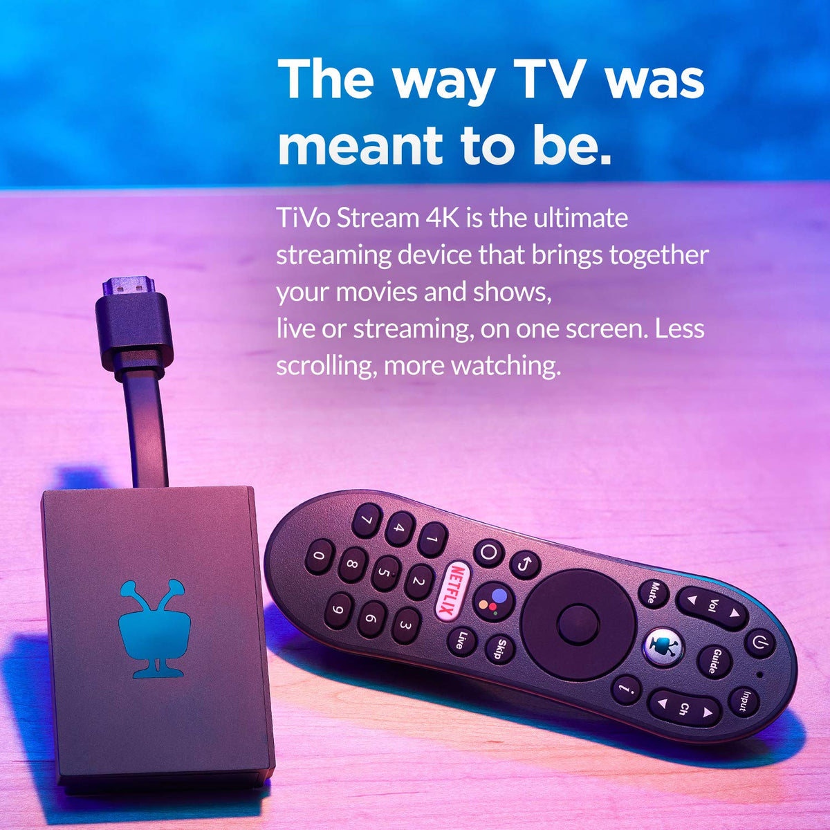 TiVo Stream close-up logo on device highlighting brand reliability benefit