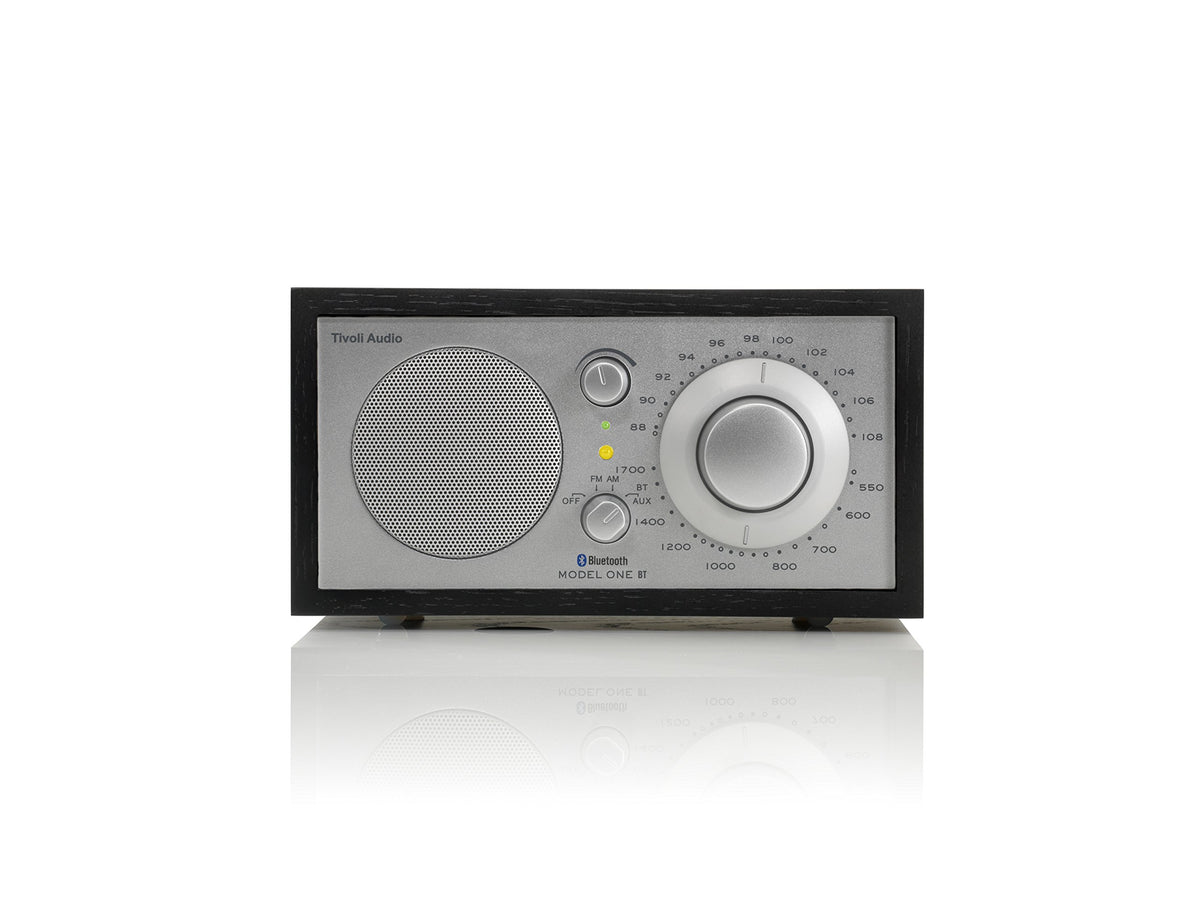 Tivoli Model One BT Radio wood cabinet front view adds warm, stylish ambiance.