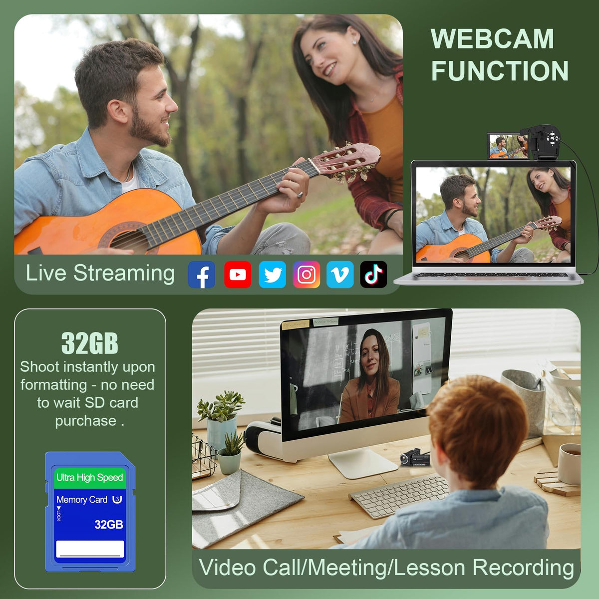 Tixeuo side ports with microphone and SD card, expands recording options