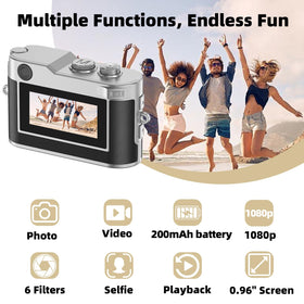 Tizycod back view with 0.96-inch screen for quick preview convenience