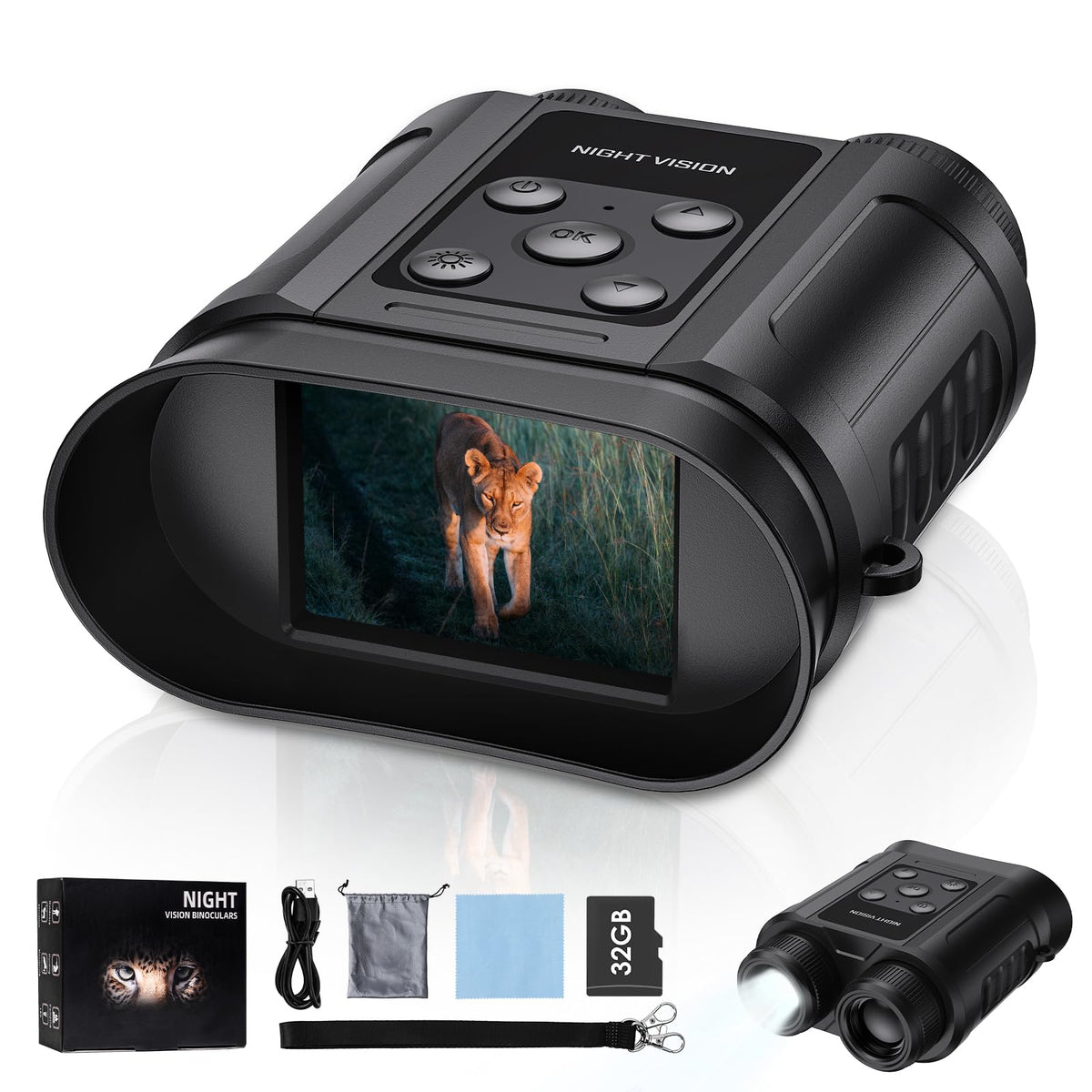 Tizycod compact night vision binoculars show a portable design for travel and outdoor adventures