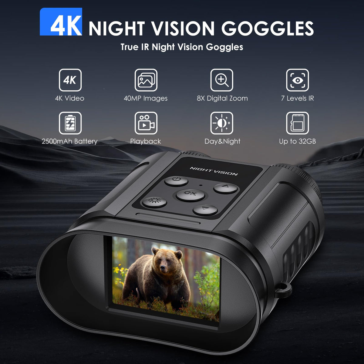 Tizycod night vision binoculars with 8x digital zoom ideal for wildlife viewing