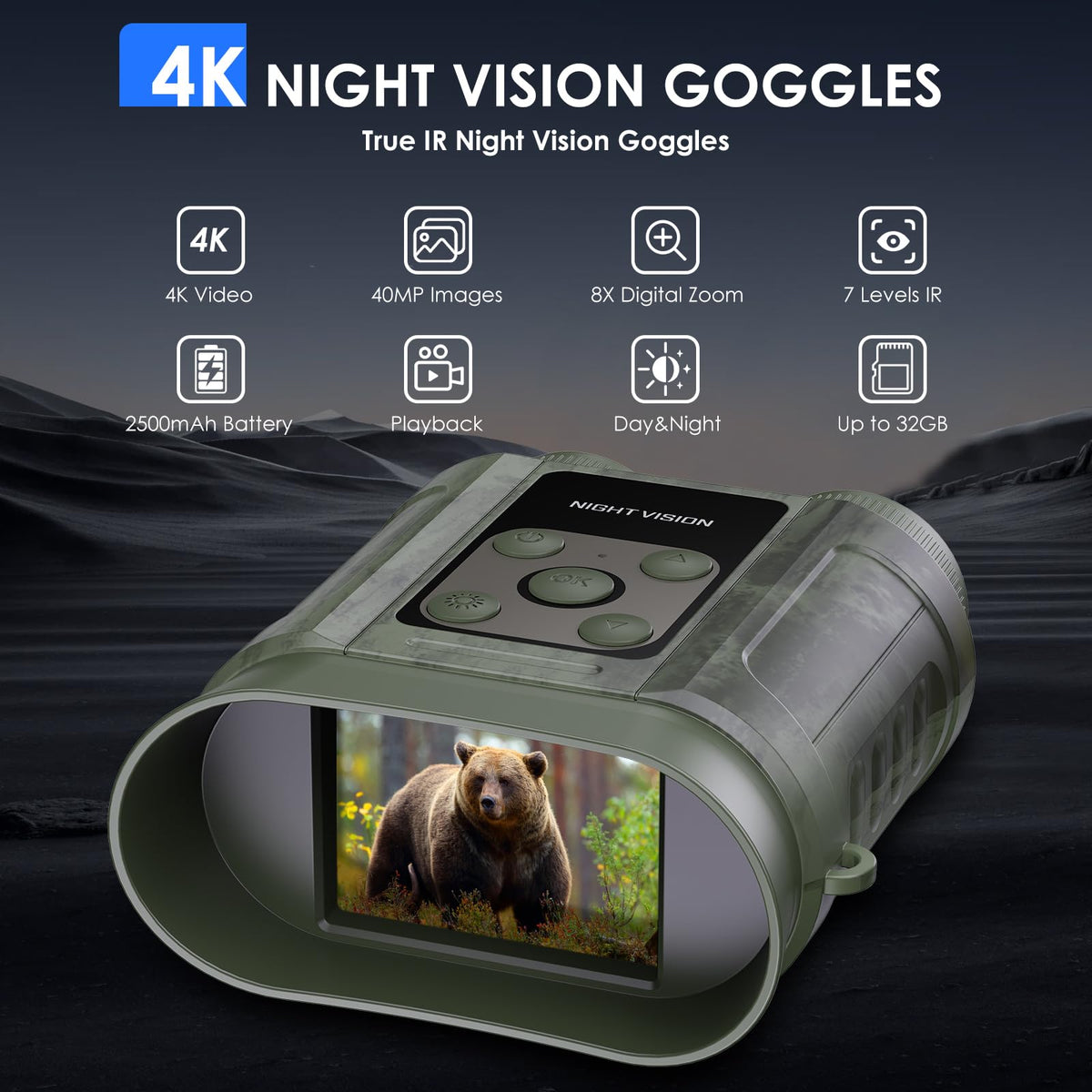 Tizycod night vision binoculars deliver clear observation in low light environments.