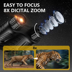 Tizycod night vision goggles 3.2-inch TFT screen for instant on-site playback.