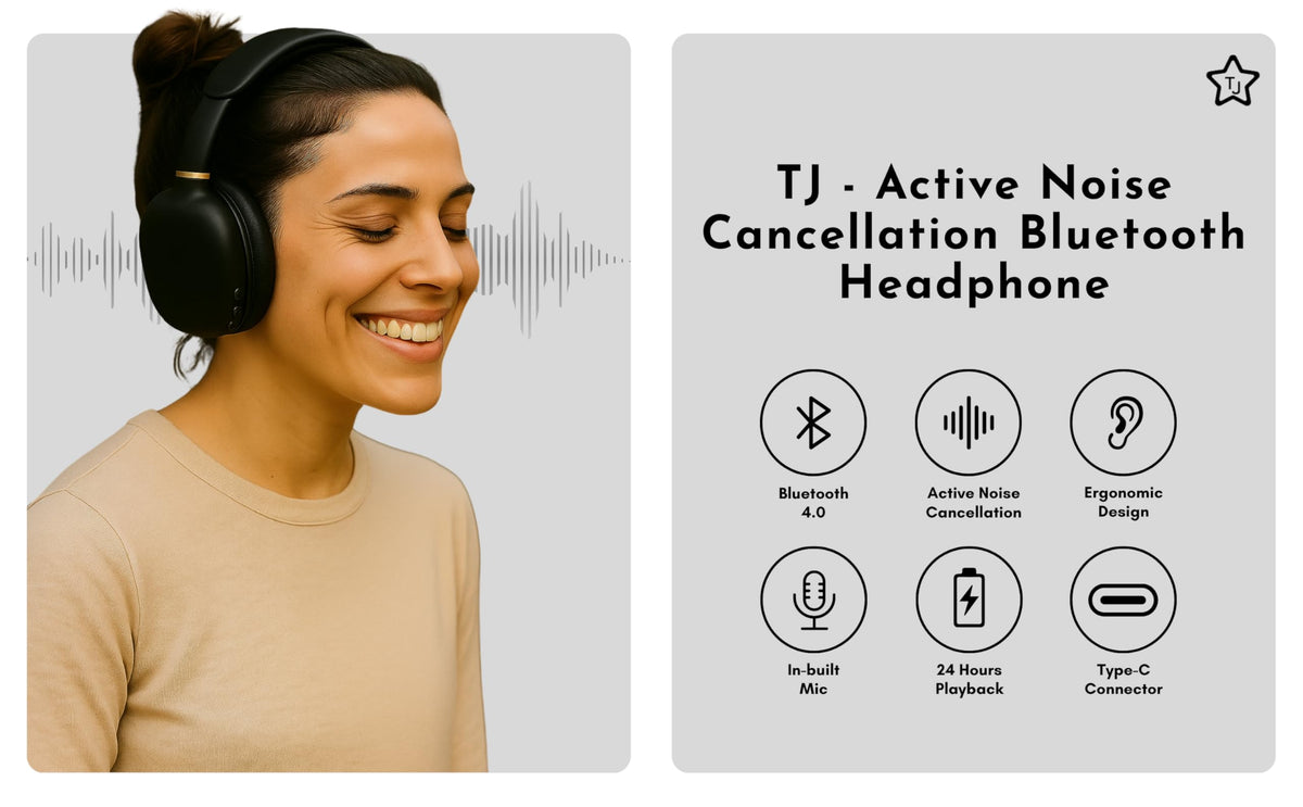 TJ ANC headphones demonstrating easy Bluetooth pairing