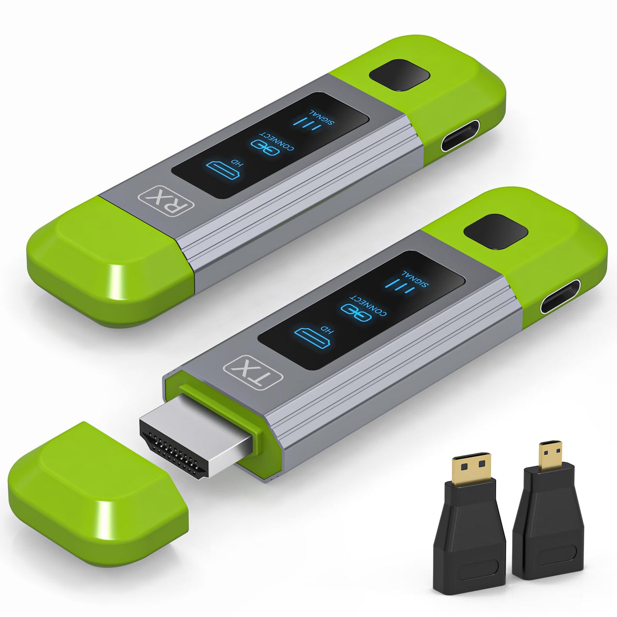 TJCXELE wireless HDMI desk setup demonstrates quick plug-and-play connections