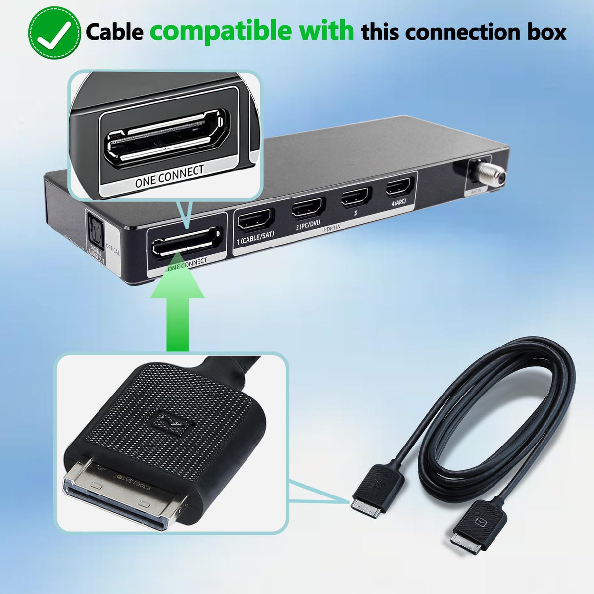 Tjweiqing full coiled 3m cable for flexible One Connect placement