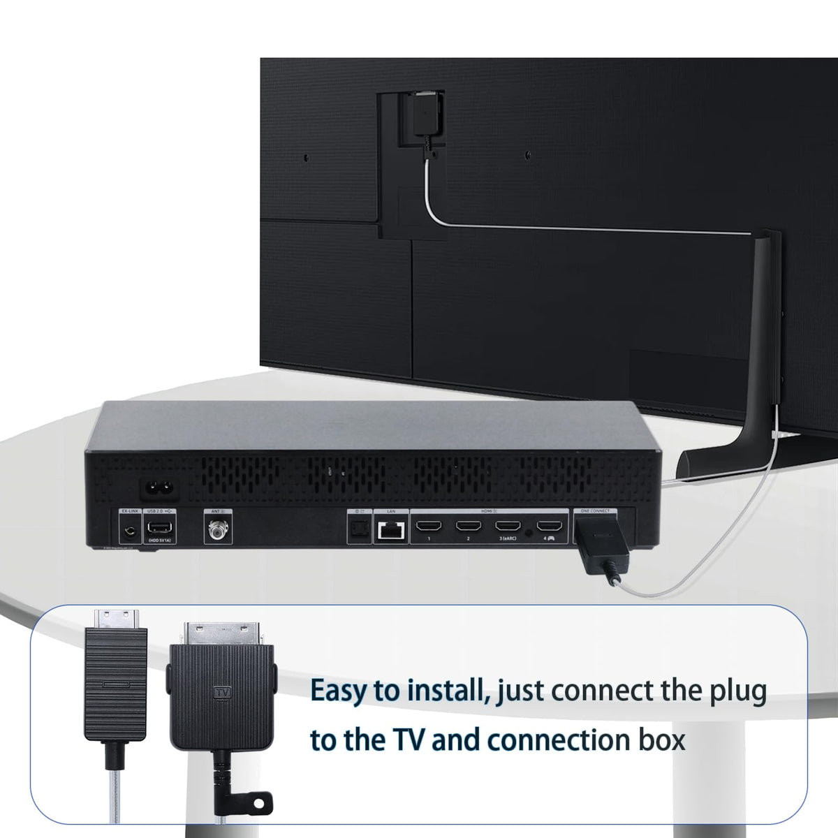Tjyuze 15m cable integrated into a cozy living room setup, cable hidden.