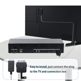Tjyuze 15m cable integrated into a cozy living room setup, cable hidden.
