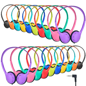 TJZXGUI front pack view showing 20-pack headphones ready for classrooms and bulk use