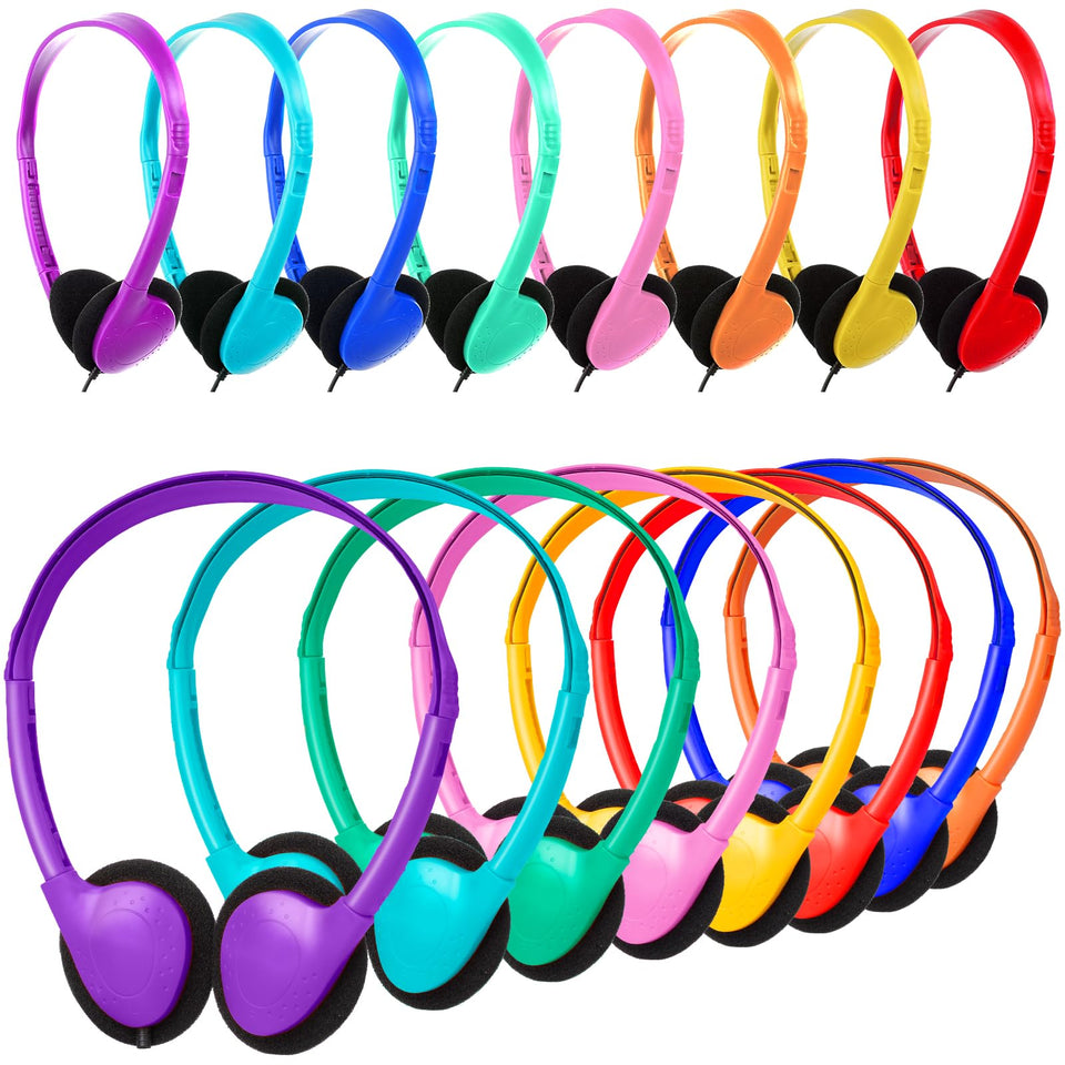 TJZXGUI front-packaging showing 24-pack bulk headphones, easy classroom distribution