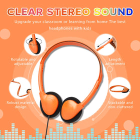 TJZXGUI headphones with long 48-inch cable for flexible student use.