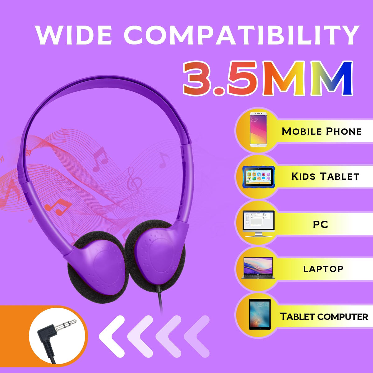 TJZXGUI headphones suited for various settings like schools, libraries, and travel.
