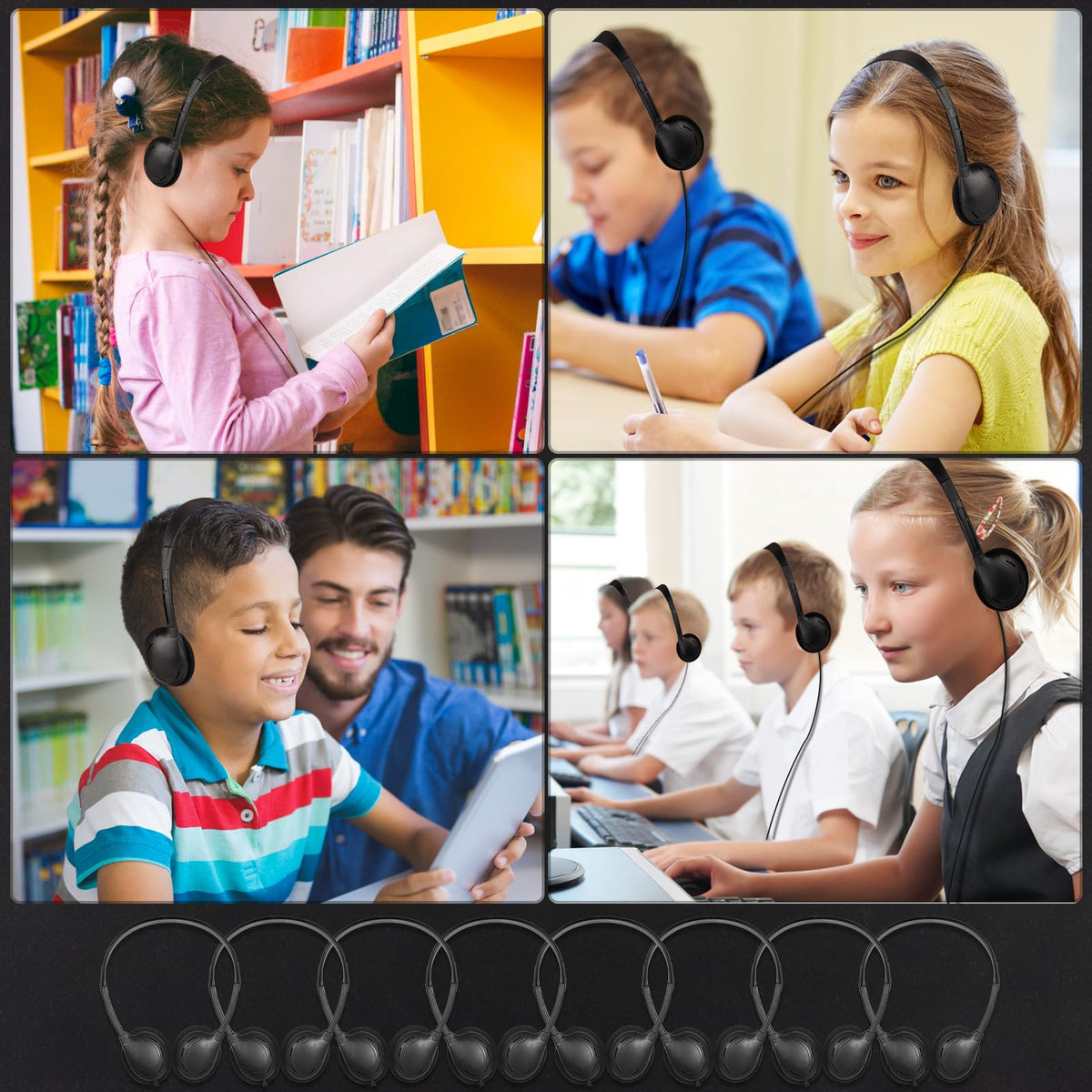 TJZXGUI individually wrapped headphones simplify bulk classroom distribution.