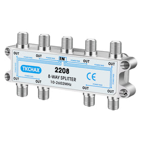 TKCHAX 8‑way splitter MoCA-ready label for network compatibility