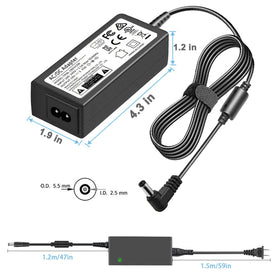 TKDY in-use shot powering a laptop with TKDY 19V charger