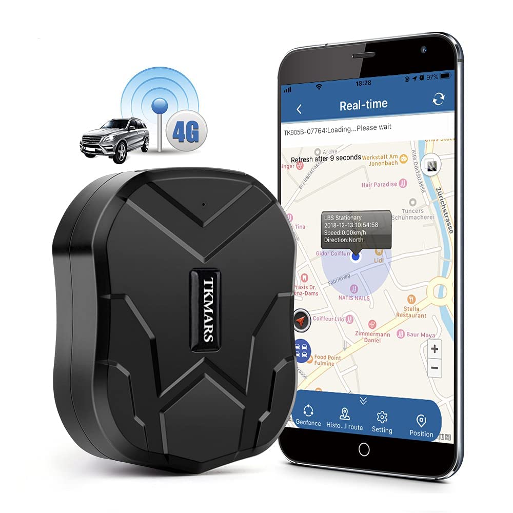 TKMARS TK905B magnetic-mount hidden tracker for discreet installation on metal surfaces.