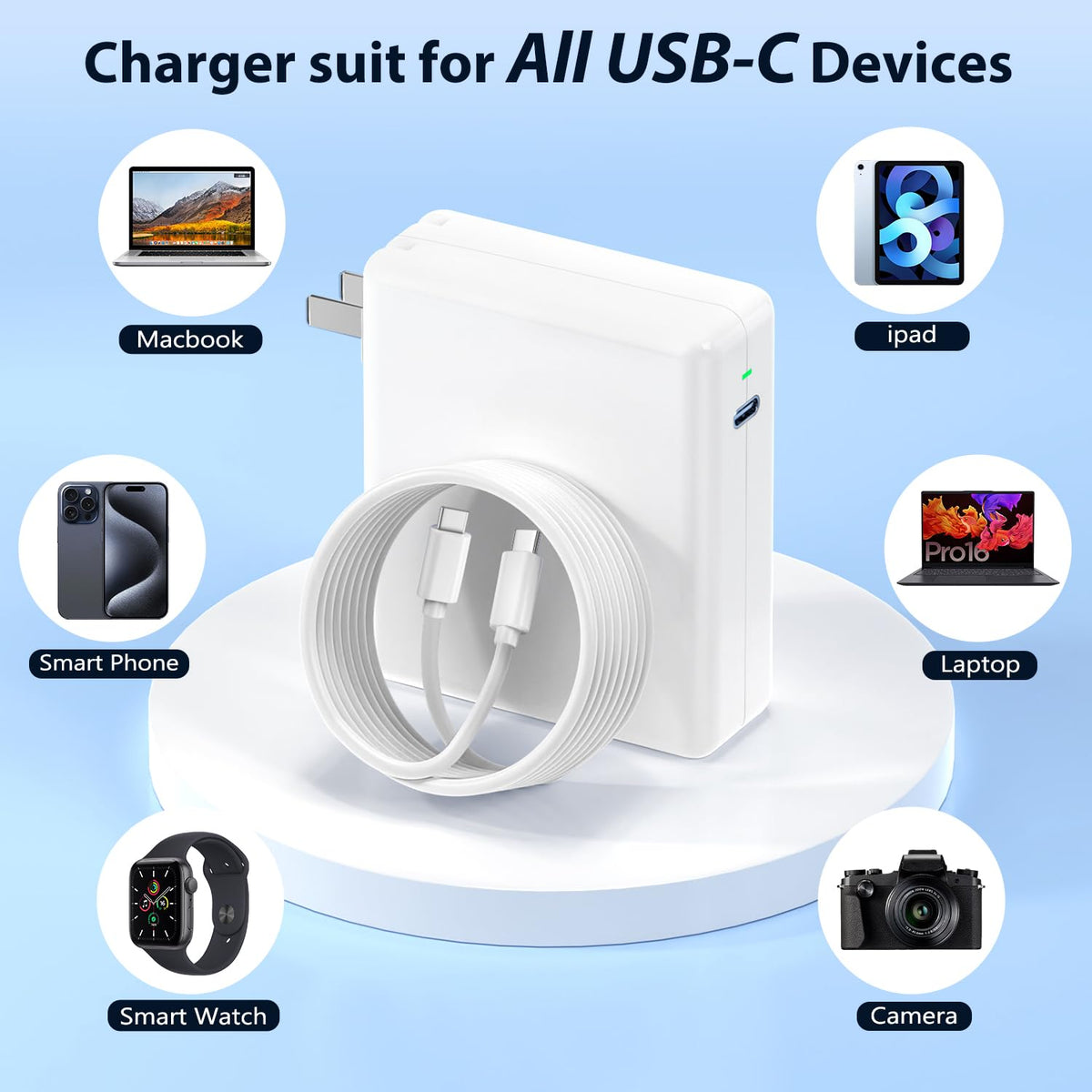 TKTKMETA 118W charger foldable plug demonstrates easy, portable charging
