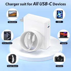 TKTKMETA 118W charger foldable plug demonstrates easy, portable charging