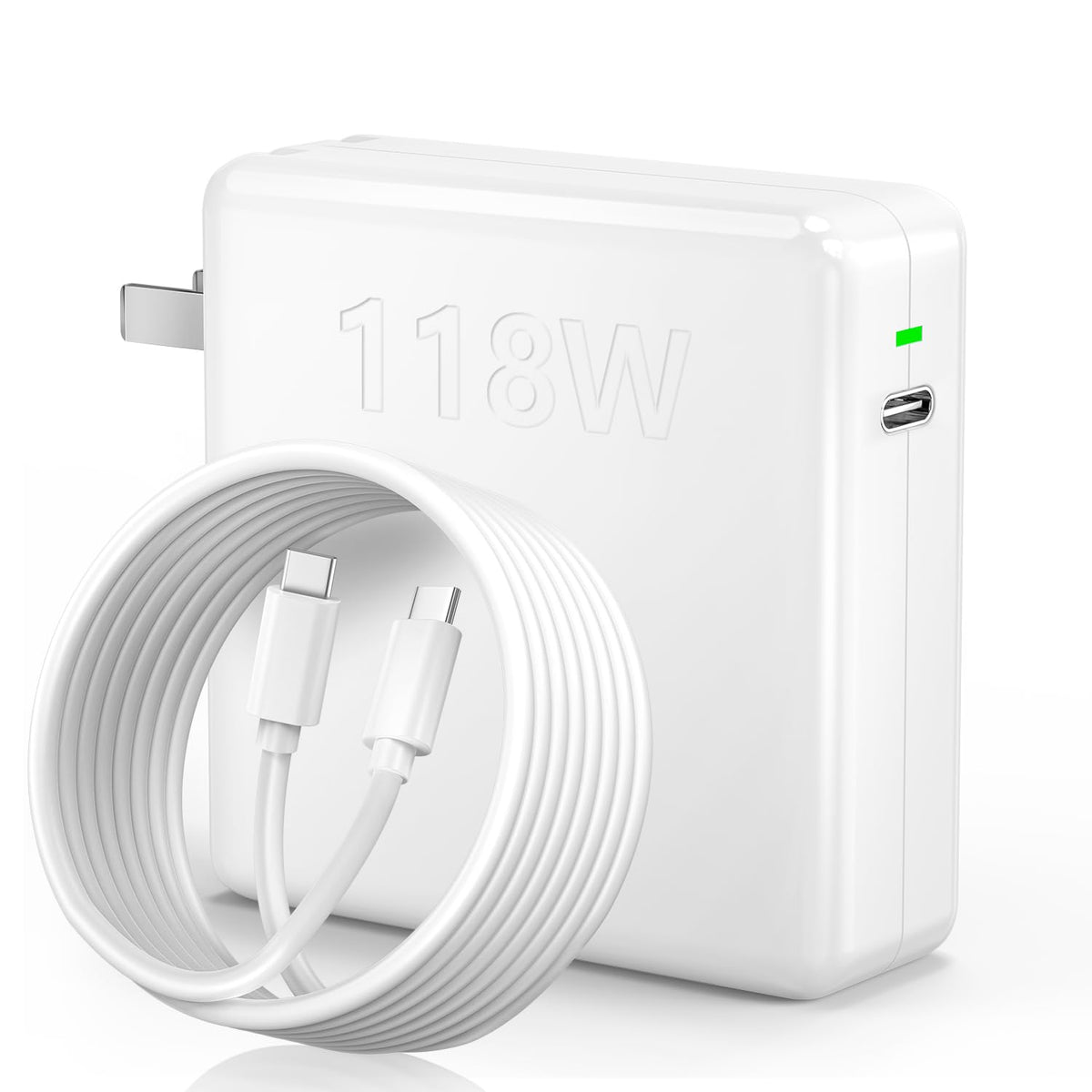 TKTKMETA 118W charger front view enabling fast MacBook charging