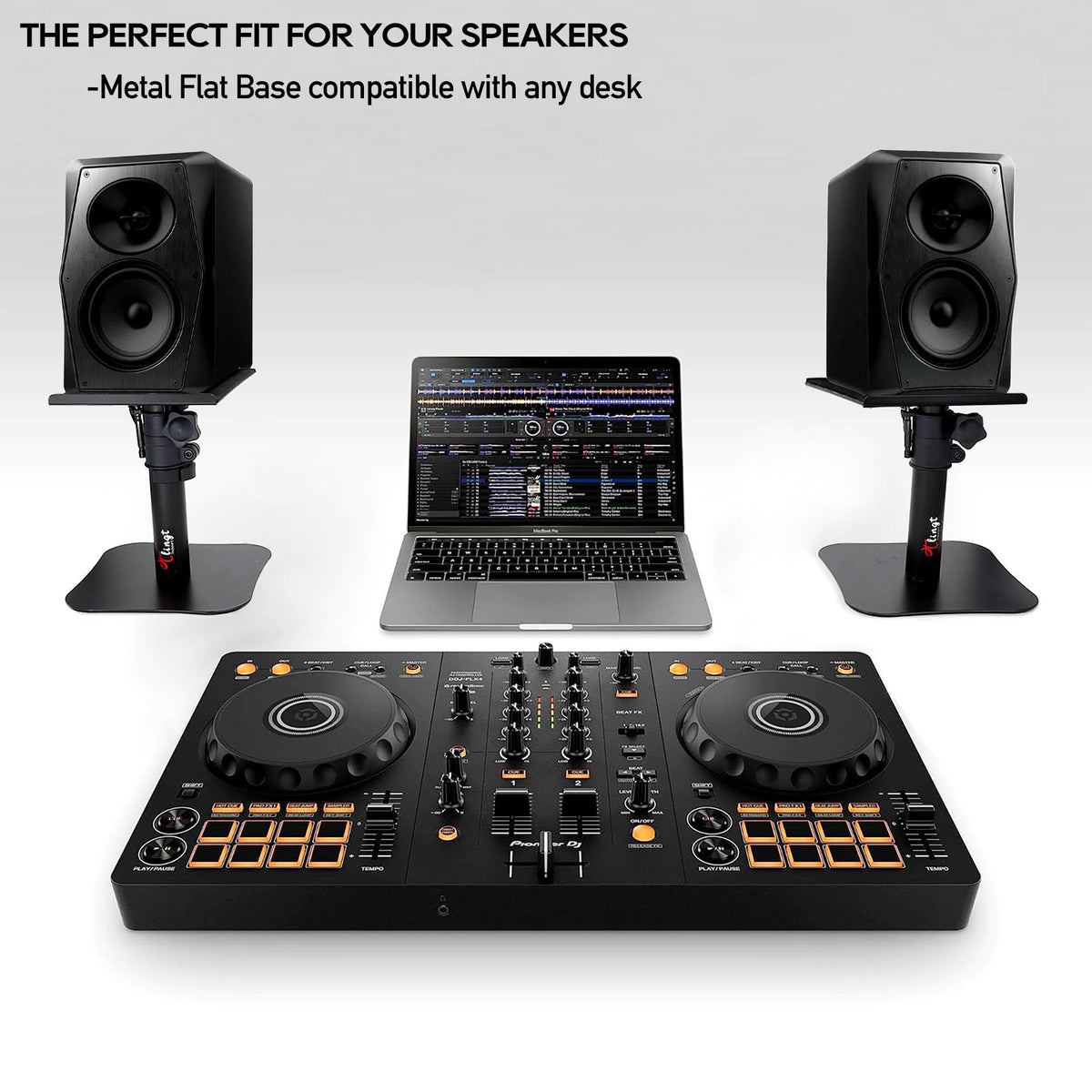Tlingt on desk organizing speakers and freeing workspace for productivity