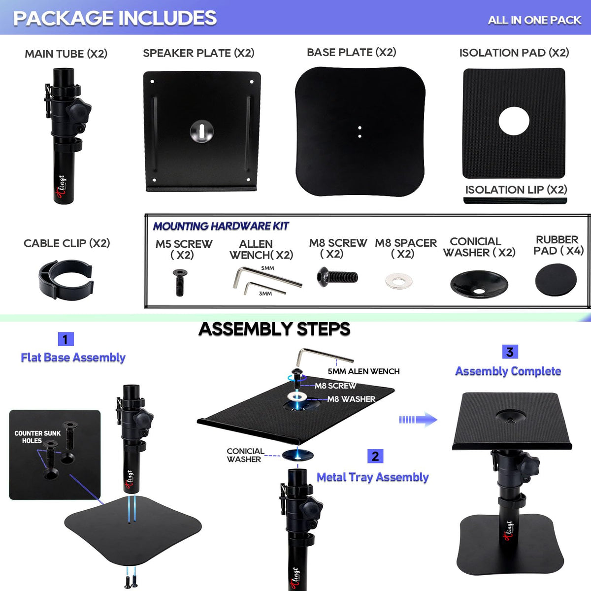 Tlingt packaging and label displaying product specs and easy setup