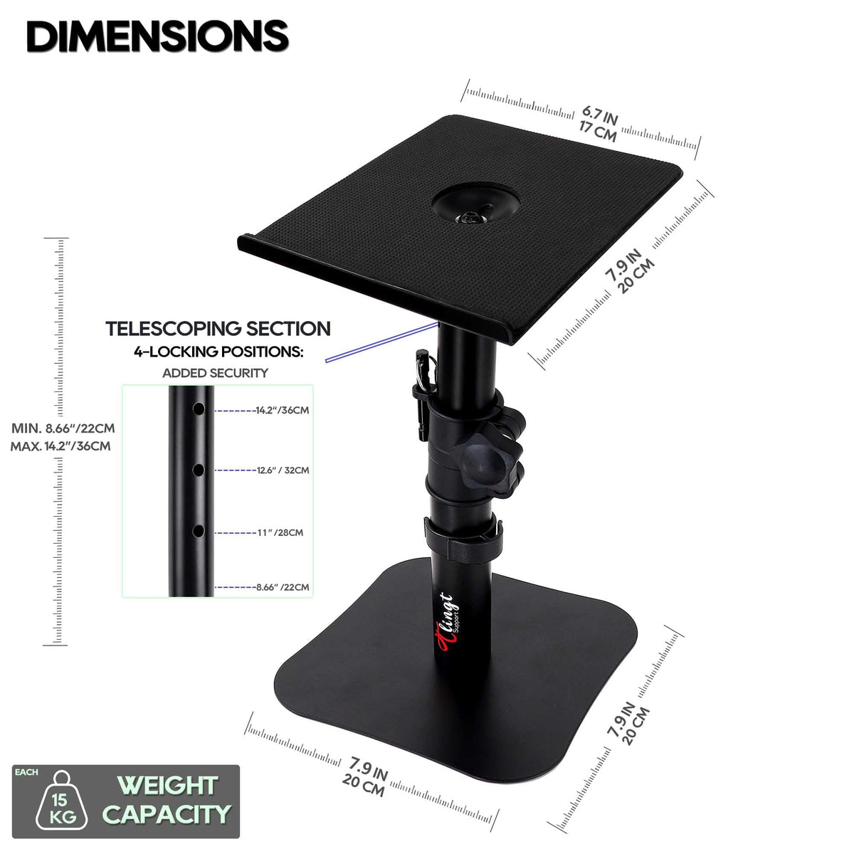 Tlingt top platform closeup with anti-skid pad protecting speaker finish