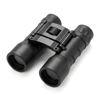 TLmathus front view showing compact 10x32 binoculars and portability benefit