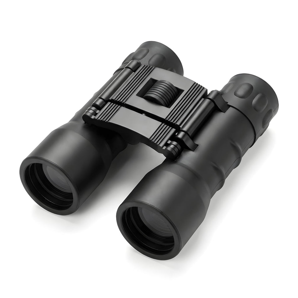 TLmathus front view showing compact 10x32 binoculars and portability benefit