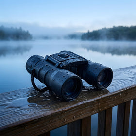 TLmathus binoculars used for birdwatching demonstrating clear distant viewing
