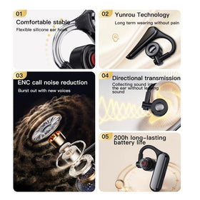 TMGADTDU Open Ear headset with a 16mm driver for clear audio while staying aware of surroundings.