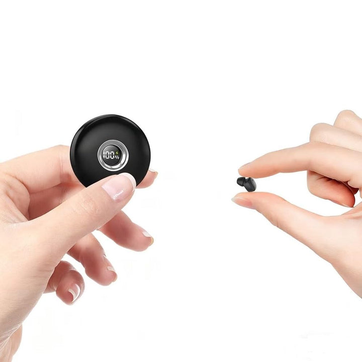 TMGADTDU front packaging showing compact earbuds and case, highlights portability and design