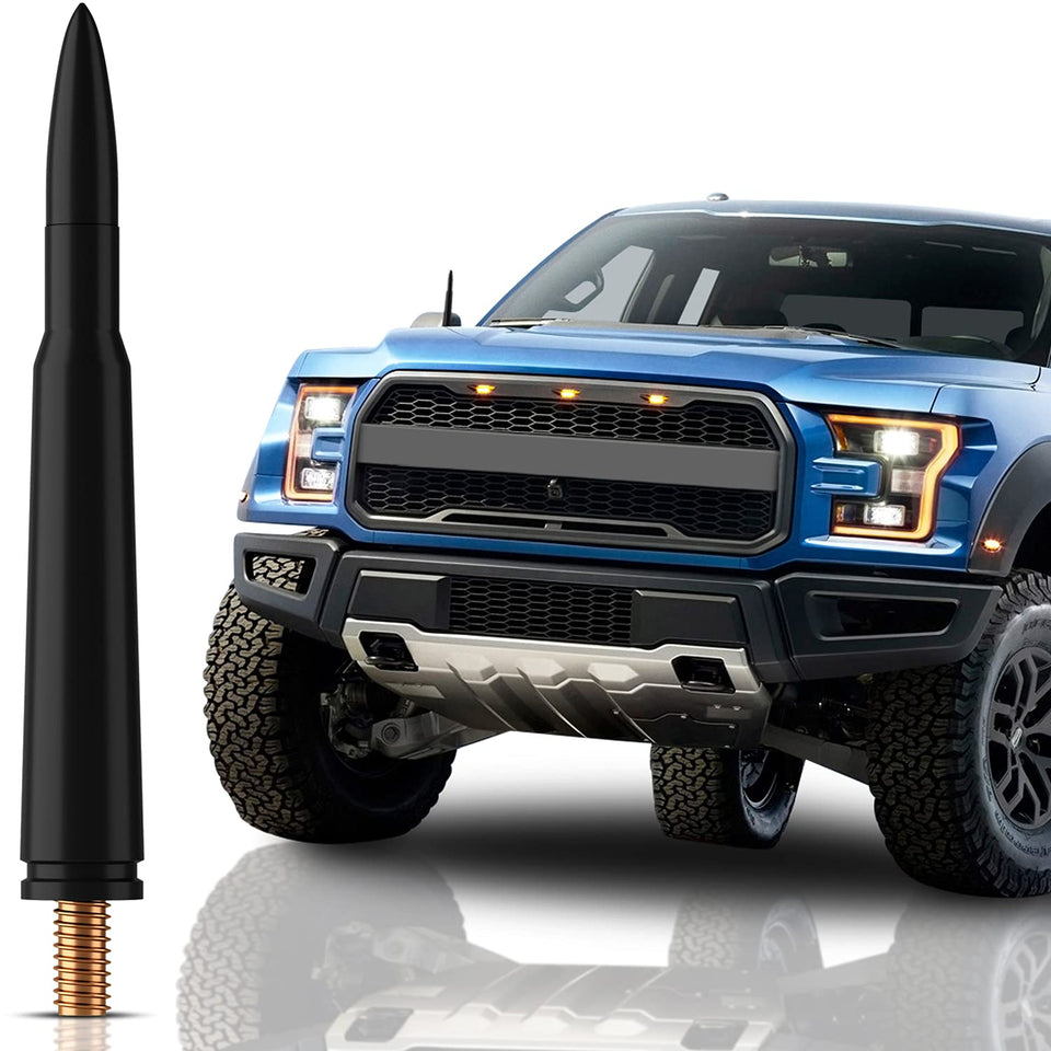 TN TrunkNets front view of bullet antenna showing compact profile and durability