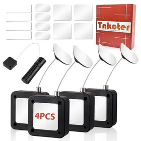 Tnkcter front packaging showing four retractable tether locks for easy organization