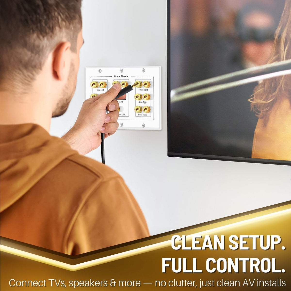 TNP Cable management for a neat home theater setup.