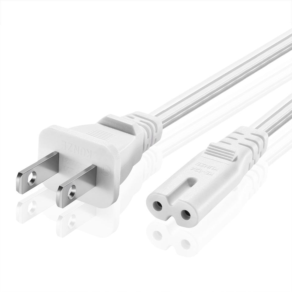 TNP front view of white 3ft power cord showing plug and cable, dependable replacement