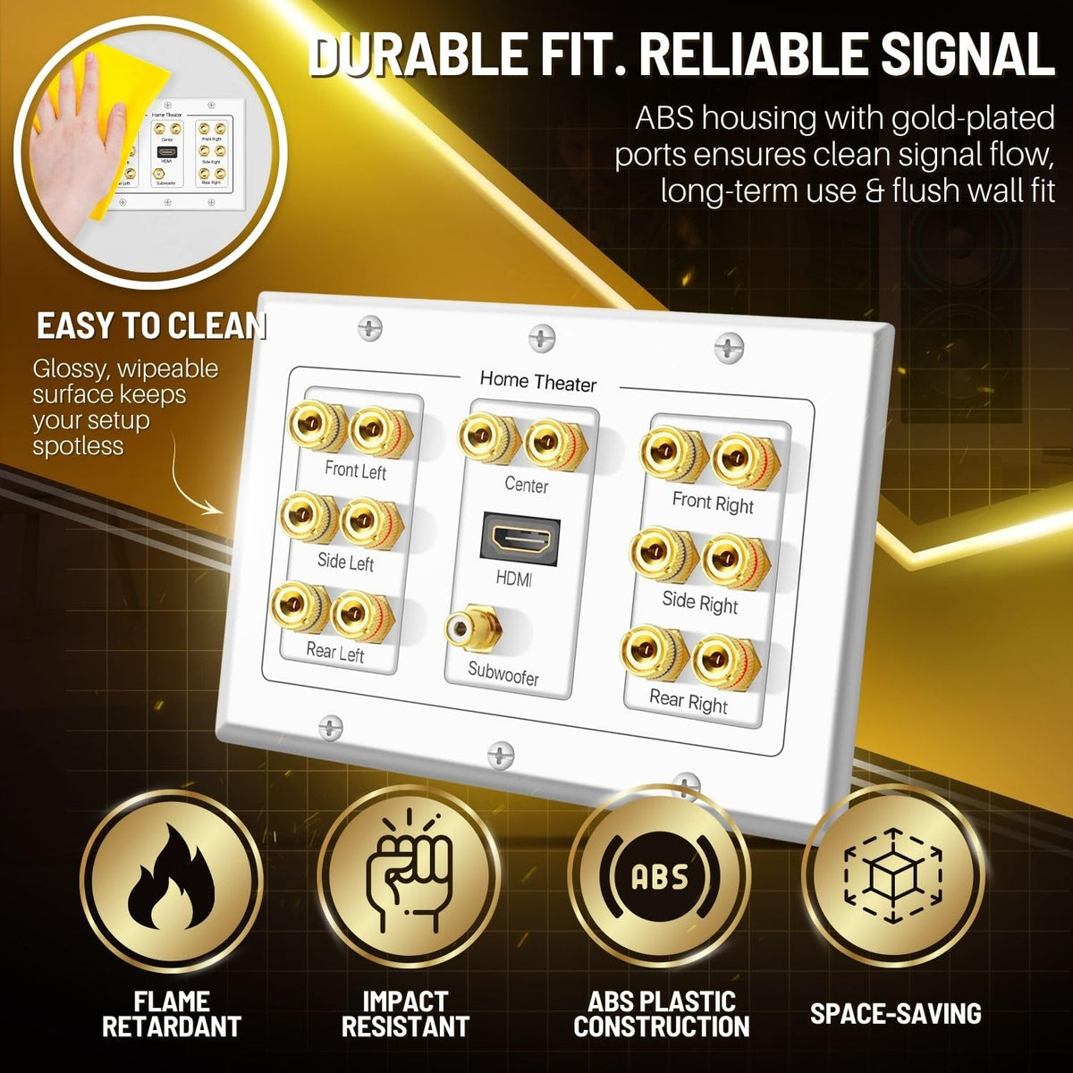 TNP Gold-plated brass connectors resist corrosion for reliable signal.